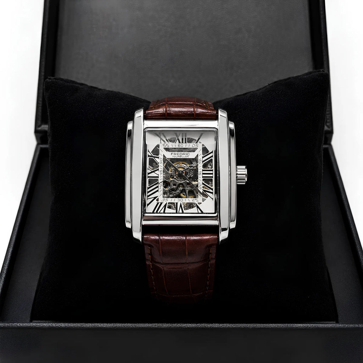 Square Case Skeleton Automatic Watch