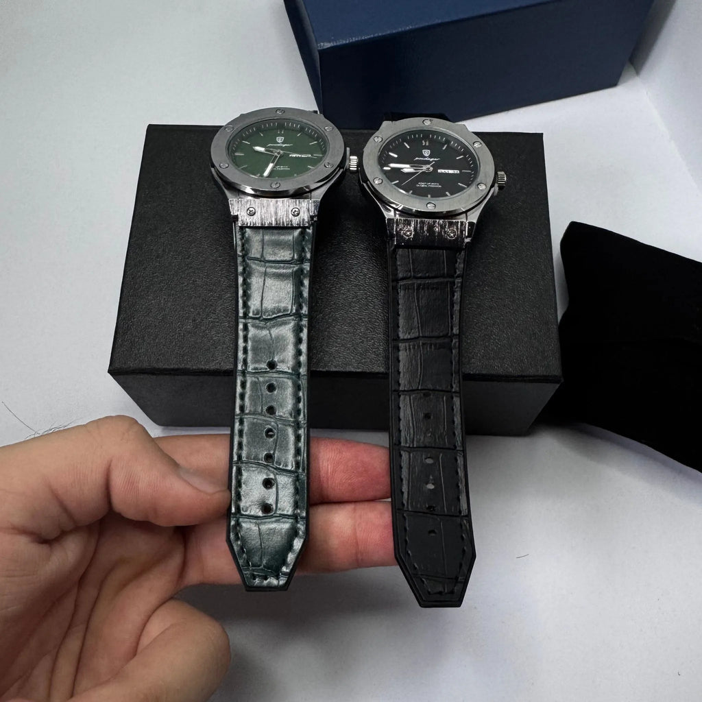 Silver Case Chronograph Watch