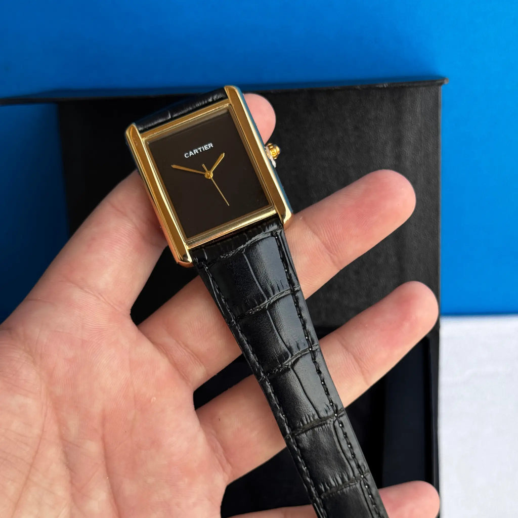 CRTR Tank Black & Gold Dial Old money aesthetic watche