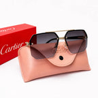 Black Acetate Square Sunglasses – Blue Gradient